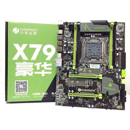 HUANAN X79 V2.49 motherboard LGA2011 DDR3 ATX USB3.0 SATA3 PCI-E NVME M.2 SSD port support 4 x 16G memory tested PC boards