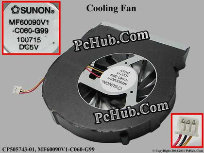 Laptop CPU cooling fan for Fujitsu SH530 Fan MF60090V1-C060-G99 - inewdeals.com