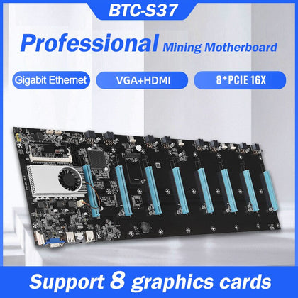 Mining Machine Motherboard BTC-S37 Support VGA Compatible A08 21 Dropship 8 16X Graph Card