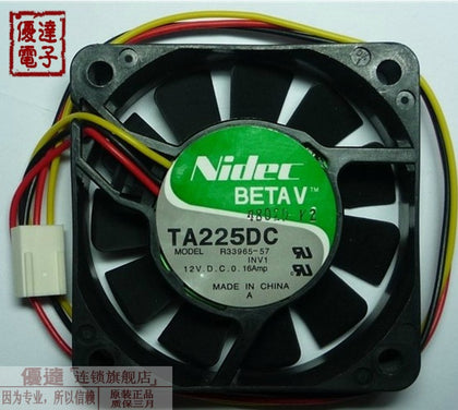 NIDEC Benedict TA225DC R33965-57 6015 12V 0.16A 60 * 60 * 15mm three-wire with terminal double ball bearing fan cooling fan - inewdeals.com