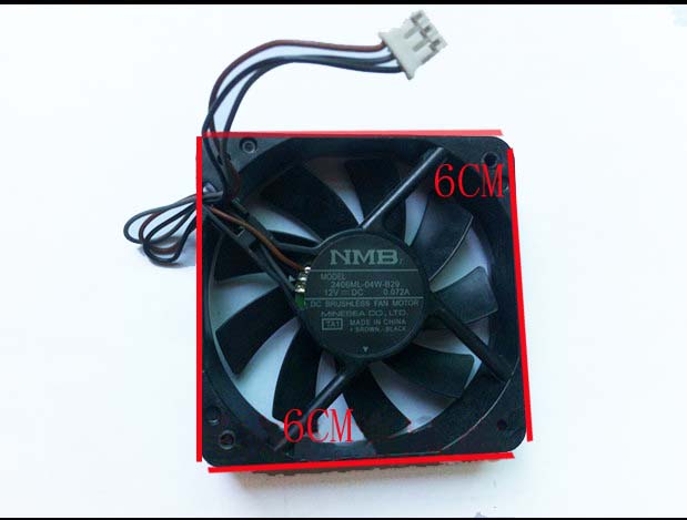 NMB 6015 2406ML-04W-B29 DC12V 0.072A 60 * 60 * 15MM three-wire cooling fan