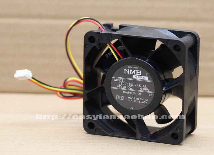 NMB 6025 6CM 24V 0.06A 06025SS-24K-AL 60 *60 * 25mm Printer Cooling Fan
