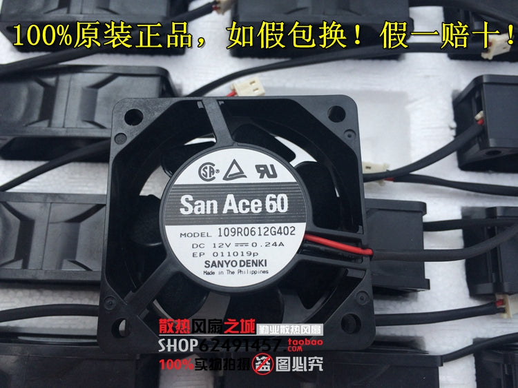 Sanyo 6025 6CM 109R0612G402 12V 0.24A 60 * 60 * 25mm double ball bearing fan