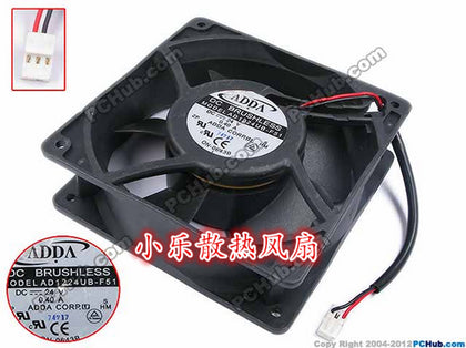 ADDA AD1224MB-F51 24V 0.23A ADDA 120 * 120 * 38MM cabinet cooling fan - inewdeals.com
