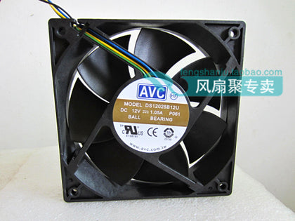AVC 12CM 12025 12V DS12025B12U 1.05A four pin PWM large air fan - inewdeals.com
