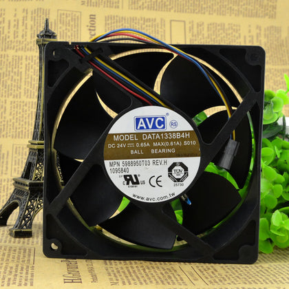AVC DATA1338B4H 24V 12738 0.65A 127 * 127 * 38mm dual ball bearing cooling fan thermostat - inewdeals.com