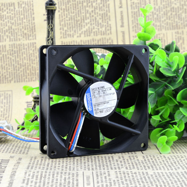 EBM PAPST 3412N/2ME 9025/9CM 12V 1.1W 3-wire high-end cooling fan