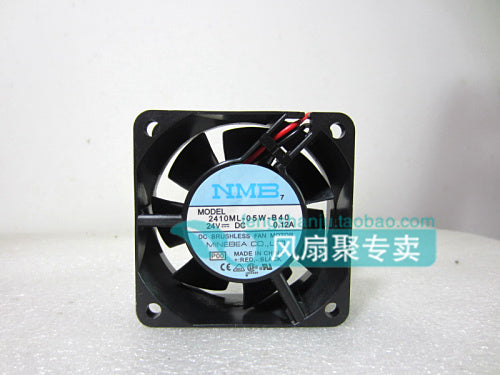 NMB 6cm 6025 24V0.12A 2410ML-05W-B40 60 * 60 * 25mm 2 wire dual ball bearing cooling fan