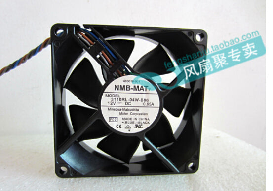NMB 8CM 8025 12V0.65A 3110RL-04W-B86 80*80*25MM4 pin PWM cooling fan fan CPU fan