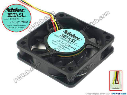 Nidec 6015 DC24V 0.12a D06R-24TH 32B 60 * 60 * 15mm three-line drive cooling fan - inewdeals.com