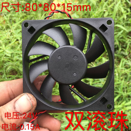8cm 8cm Ultra-Thin Silent Double Ball Fan 8015 Chassis Power Fan 24V 80X80X15mm-inewdeals.com