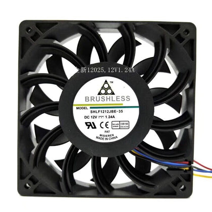 Tricyclic Wind SHLF1212JBE-35 12V 1.24A 4-Wire Fan-inewdeals.com