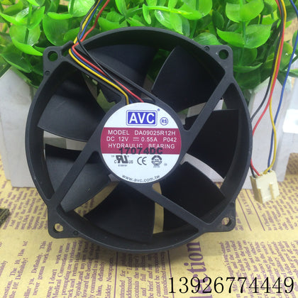 AVC DA09025R12H 12V 0.55a 9025 9CM round CPU 4-Wire Cooling Fan-inewdeals.com