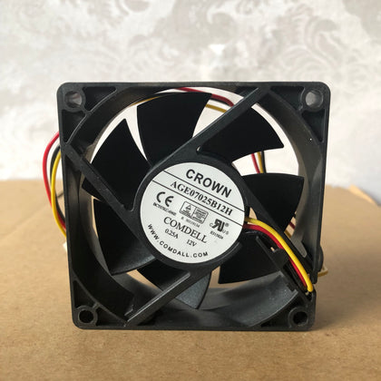 Crown Age07025b12h 12v 0.25a 7cm CPU 3-Wire Speed Double Ball Fan-inewdeals.com