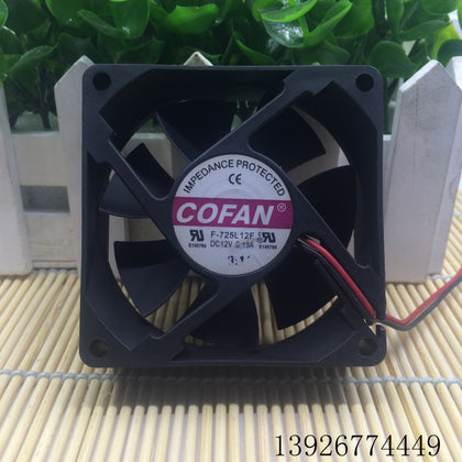 cofan F-725 L12F 7025 12V 0.13A 7CM 2-Wire Cooling Fan-inewdeals.com