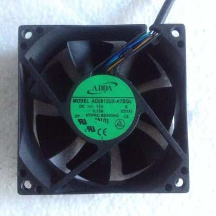 Adda 8CM PWM Temperature Chassis Fan 8025 12V 0.33A AD0812UX-A7BGL-inewdeals.com