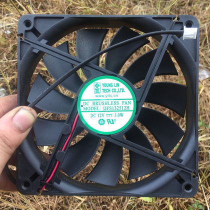 Yonglin Xing 13525 Dfs132512h 13.5cm 2-Wire Silent Chassis Host Cooling Fan-inewdeals.com