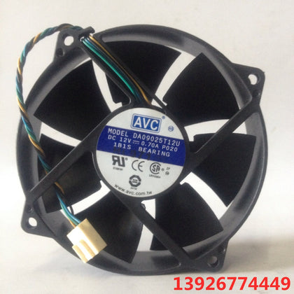 AVC 9025 9cm 12V 0.70a Da09025t12u 4-Wire PWM Large Air Volume Chassis CPU Fan-inewdeals.com