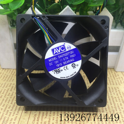 AVC DA07020T12U 7020 12V 0.7a 7cm 4-Wire Temperature Max Airflow Rate CPU Chassis Fan-inewdeals.com