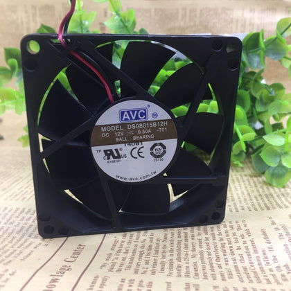 AVC 8015 8CM 8cm Double Ball 2 Pin DS08015B12H Max Airflow Rate Fan 0.50A-inewdeals.com