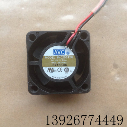 AVC F4020B12U 12V 0.28A 4cm 4020 2-Wire Max Airflow Rate Cooling Fan-inewdeals.com