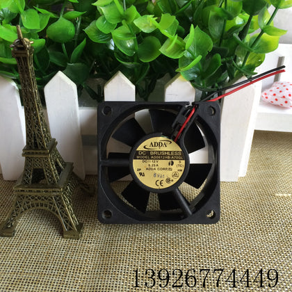 Adda 6cm 6025 12V 0.23A AD0612HB-A70GL 2-Wire Double Ball Cooling Fan-inewdeals.com