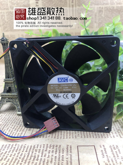 AVC Ds09225b12u 12v 0.56a 9cm 9025 4-Wire Double Ball Temperature Control PWM Fan-inewdeals.com