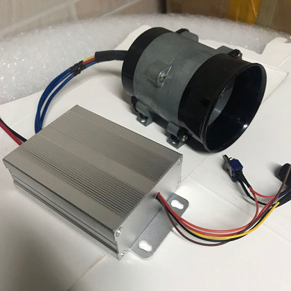 12V Metal Ducted Fan Inner Rotor DC Brushless Motor Forward and Reverse Car Booster Turbo Fan-inewdeals.com