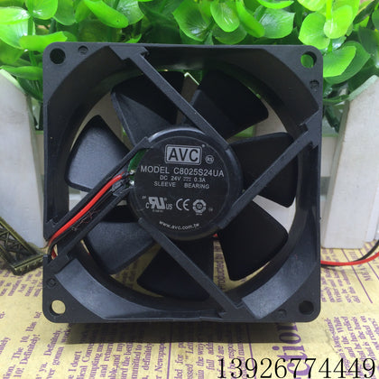 AVC 8025 24V 0.3A 8CM 8cm Large Volume 2-Wire Converter Fan C8025S24UA-inewdeals.com