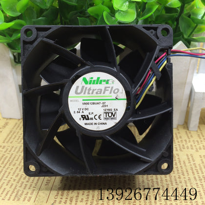 Japan Nidec 8038 12V 2.84A V80E12BUA7-07 8cm Max Airflow Rate Fan-inewdeals.com