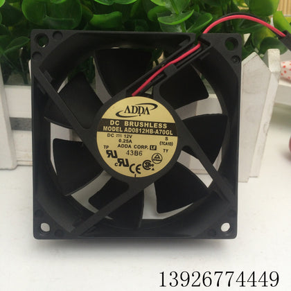 Adda AD0812HB-A70GL 8025 12V 0.25A Chassis 2-Wire Cooling Fan Fan-inewdeals.com