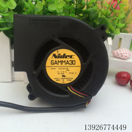 Nidec A34124-58 Turbo Fan 9733 12v 0.65a Ball Cooling Fan Blower-inewdeals.com