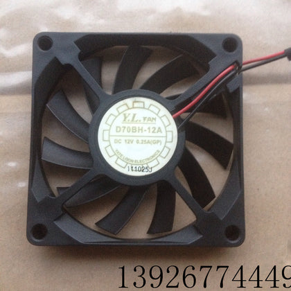 Yuelun Y.L. Fan D70bh-12A 7010 12v 0.25a 7cm/cm Ball Cooling Fan-inewdeals.com