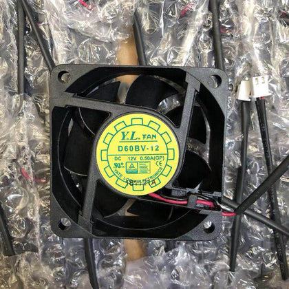 yue lun D60BV-12 6025 12V 0.50A 6CM 2-Wire Large Air Flow Cooling Fan-inewdeals.com