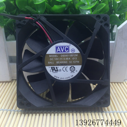 AVC DS08015B12M 8015 12V 0.48A 8cm 2-Wire Double Ball Max Airflow Rate Fan-inewdeals.com