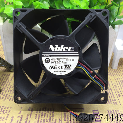 Nidec 9032 T92C12MS1A7-57A025 12V 0.55A 9CM/Cm 4-Wire Chassis Fan-inewdeals.com