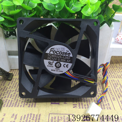 focosee TCM8025-12RF 12V 0.55A AP 8025 4-Wire PWM Cooling Fan-inewdeals.com