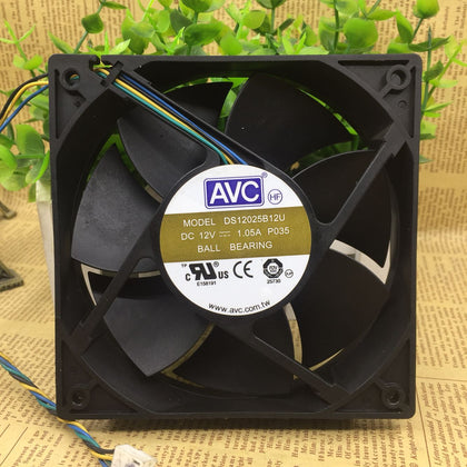 AVC Ds12025b12u 12cm 12025 12V 1.05a Four-Pin PWM Intelligent Speed Fan-inewdeals.com