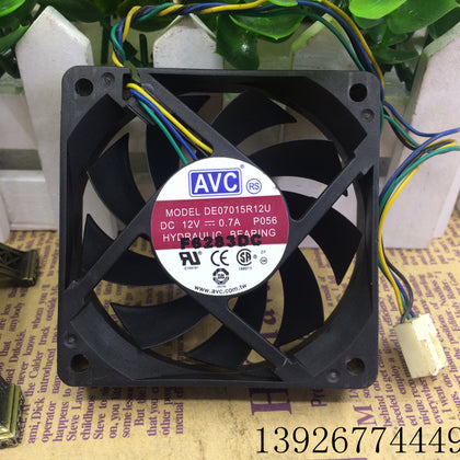 AVC 7cm 7015 DE07015R12U 0.7A 4-Wire CPU Max Airflow Rate Cooling Fan-inewdeals.com
