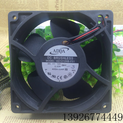 Adda AD1212HB-F51 12cm 12038 12V 0.50A Double Ball 2-Wire Cooling Fan-inewdeals.com