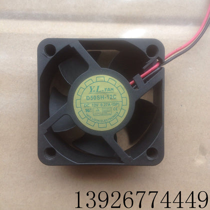 yue lun 5020 D50SH-12C 12V 0.27A 5CM 5cm 2-Wire Double Ball Cooling Fan-inewdeals.com
