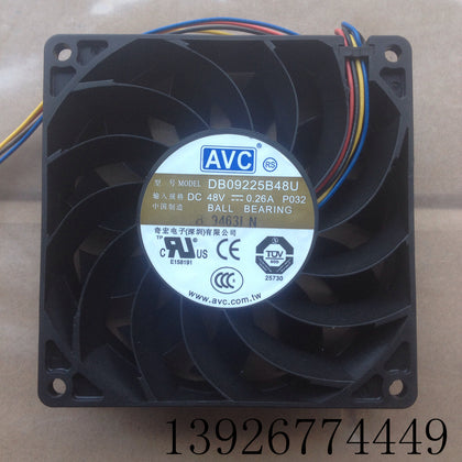 AVC DB09225B48U 48V 0.26A 9 9225 Four Wire PWM Industrial Fan-inewdeals.com