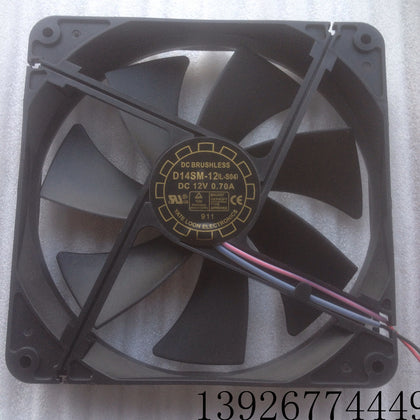 yue lun D14SH-12 12V 0.70A 14cm 14025 2-Wire Mute Power Supply Cooling Fan-inewdeals.com