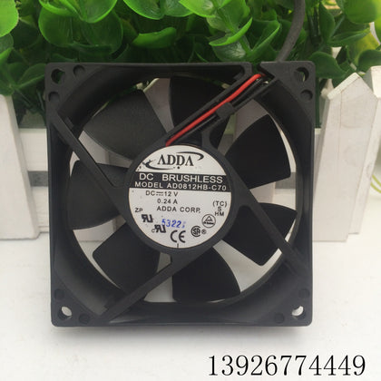 Adda 8cm 8020 AD0812HB-C70 12V 0.24A Chassis 2-Wire Cooling Fan-inewdeals.com