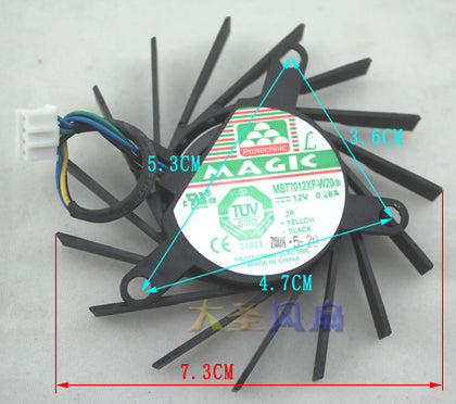 9600GT 9800GT MBT7012XF-W20 Black (line length 8.5CM) graphics card fan Transparent light (line length 6.5CM - inewdeals.com