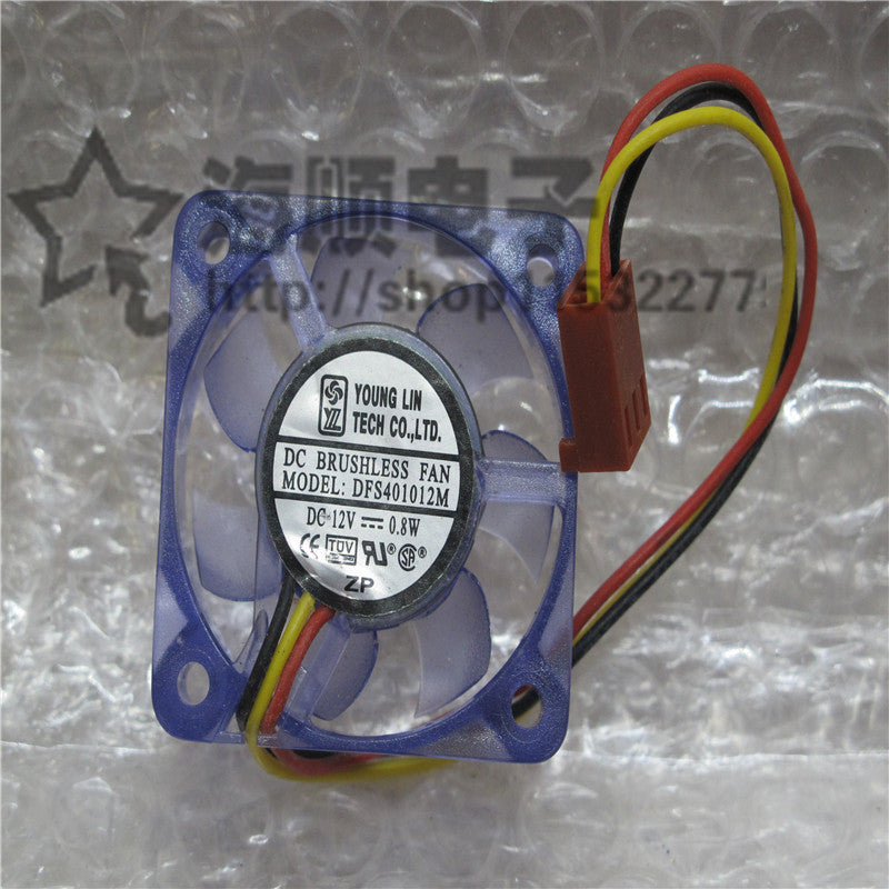 DFS401012M DC12V 0.8W 40 * 40 * 10MM 4CM three-wire transparent cooling fan