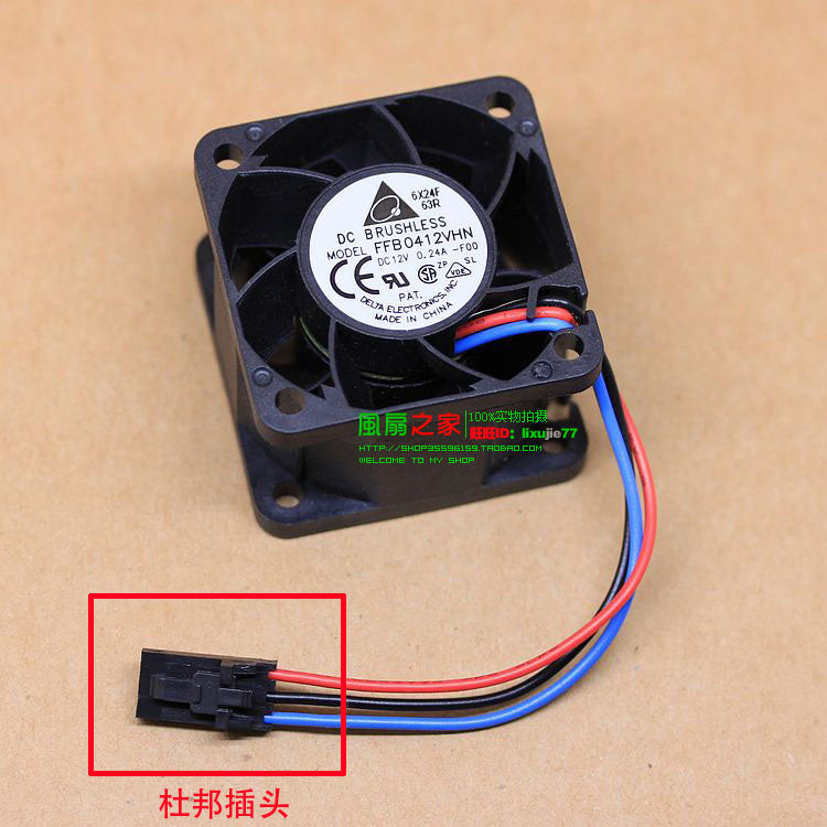 Delta FFB0412VHN 12V 0.24A 4CM 4028 40 * 40 * 28mm Three-wire server switch Cooling fan