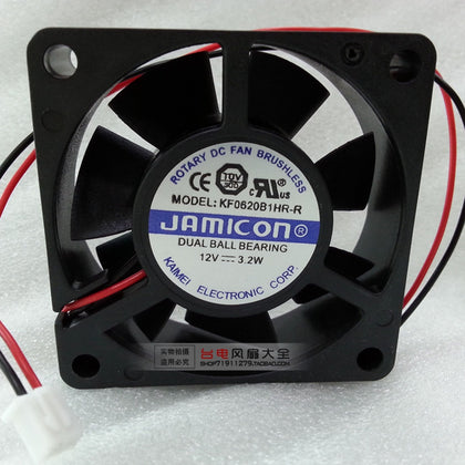 JAMICON 6020 6CM 12V 3.2W KF0620B1HR-R 60 * 60 * 20MM double ball bearing chassis cooling fan - inewdeals.com