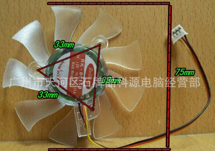 MSI graphics card fan GTS240 N250 MD Blizzard version of 9800GT 3.3cm 3 line 4 pin hole distance - inewdeals.com