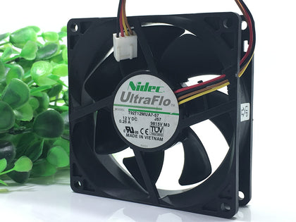 Nidec 9025 9CM T92T12MUA7-57 12V 0.25A 4-wire temperature controlled mute fan - inewdeals.com